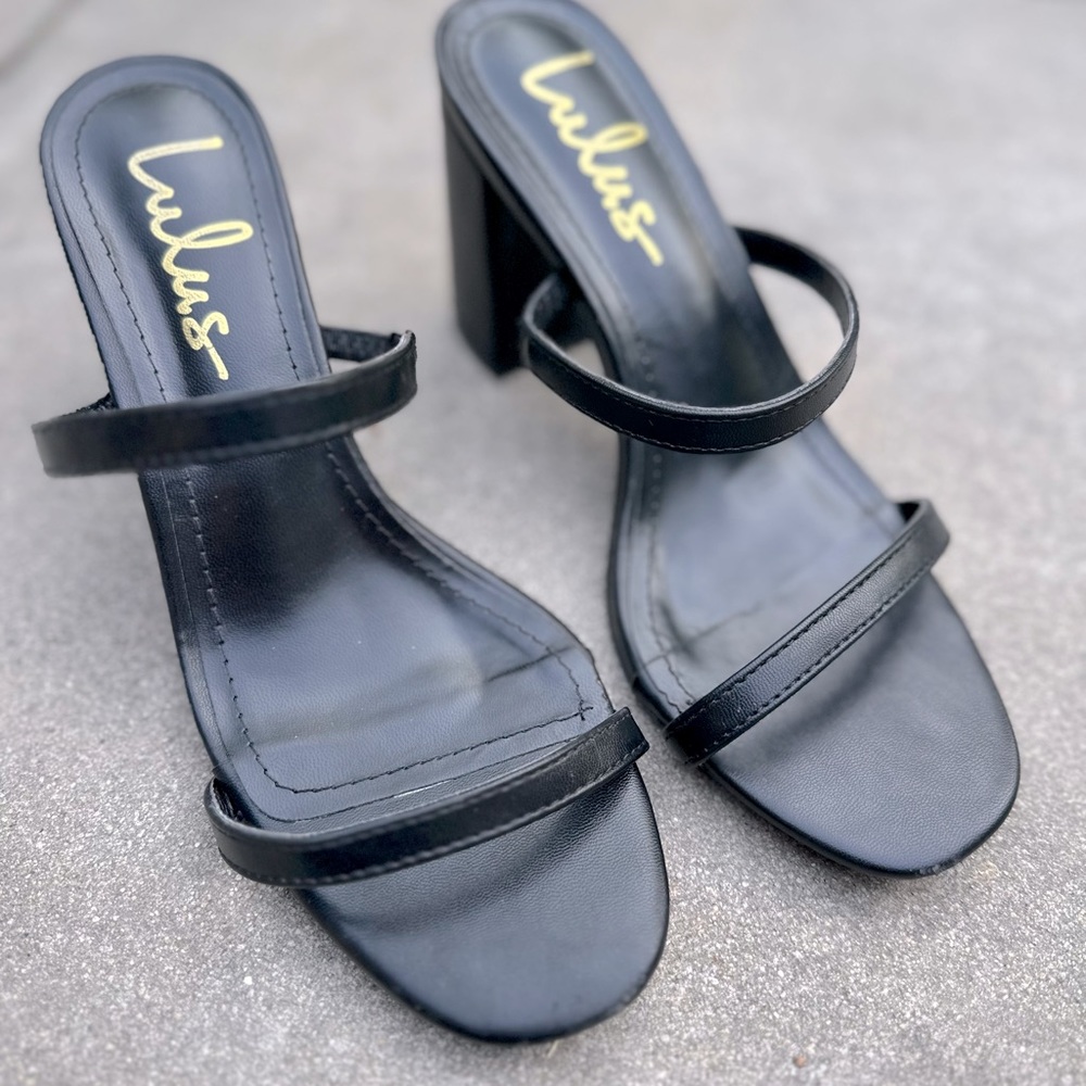 Lulu’s Ariellie Black High Heel Sandals Size 7